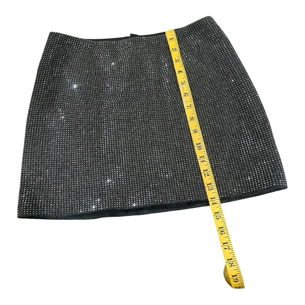 Elegant Black/Dark Grey Studded Mini Skirt Size PS